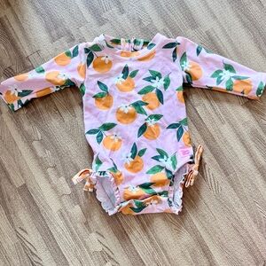 Long Sleeve Zipper One Piece Rash Guard Swimsuit